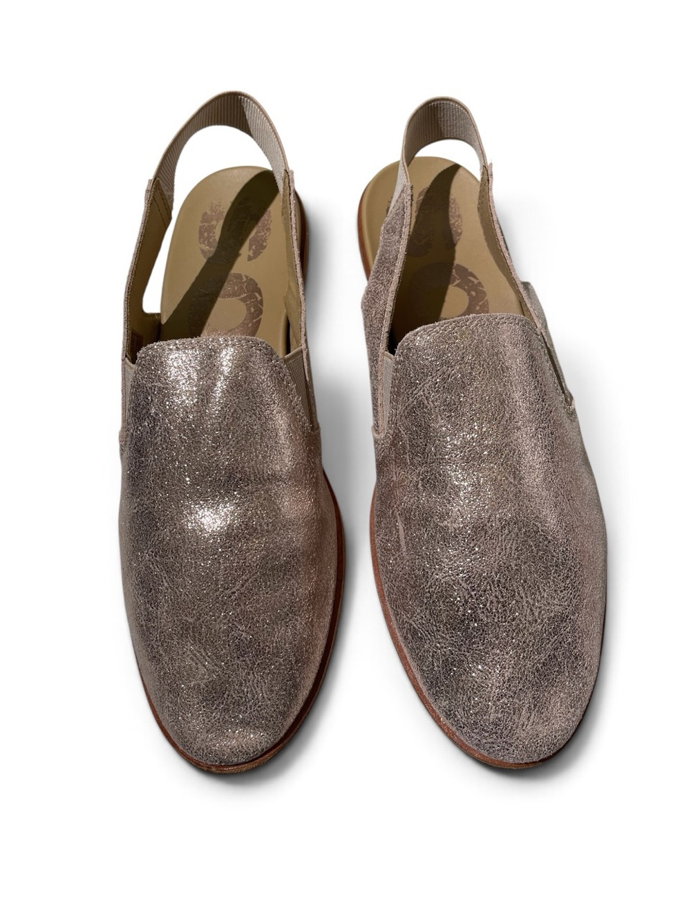 Sorel Ella Mules Sling Back Natural Tan Rose Gold Waterproof Size 10-NEW